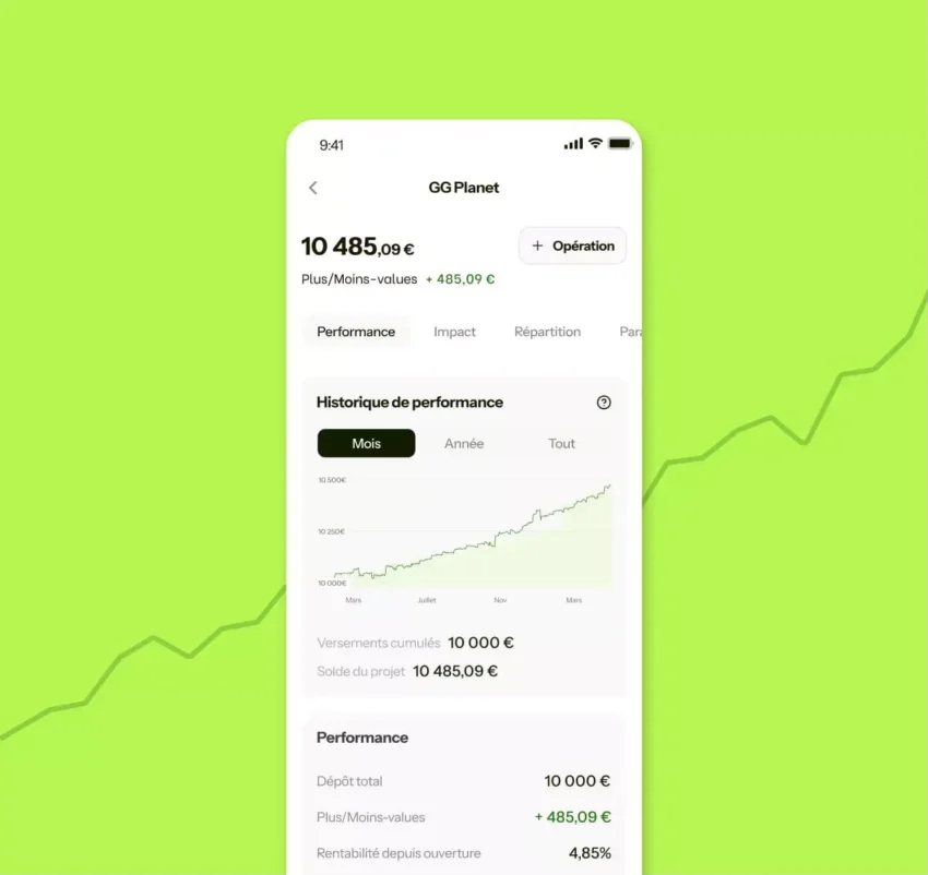 l'interface de l'application green-got